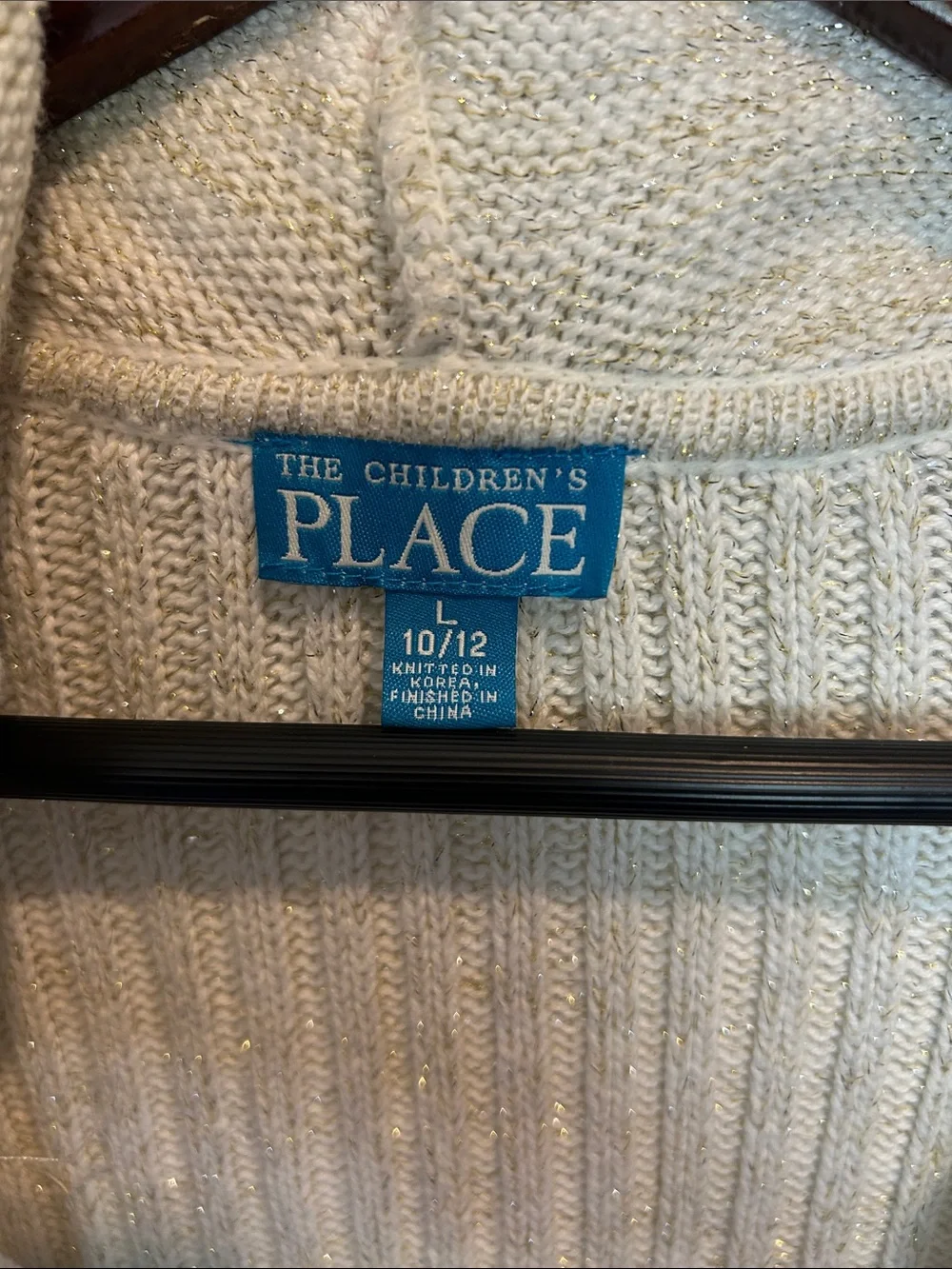 The Children's Place Cream Cable Knit Hooded Cardigan